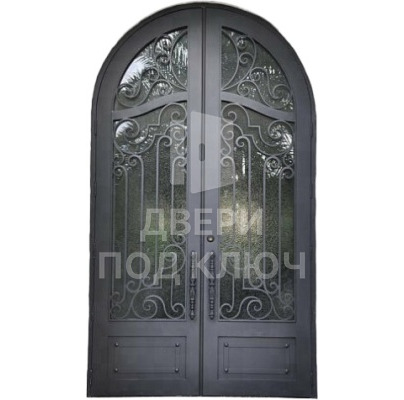 Дверь входная с аркой и резьбой ДПК-11638